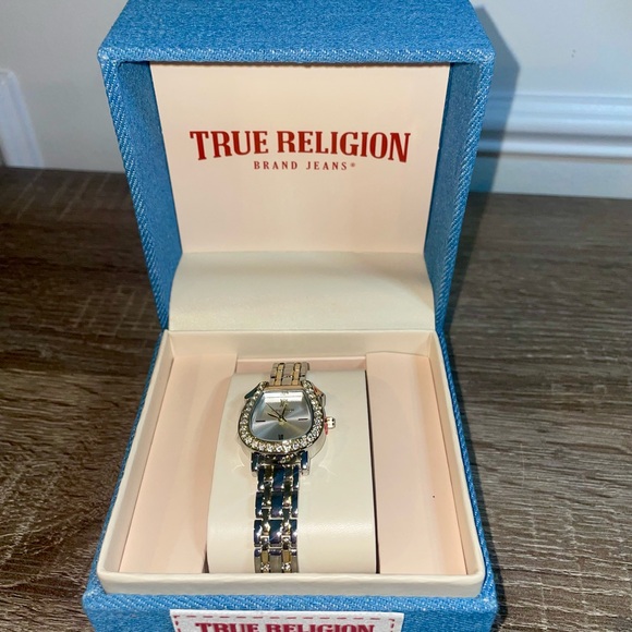 True Religion Women’s Watch Tone Silver & Gold Bracelet Dress Crystal Bezel.(#18 main image 4